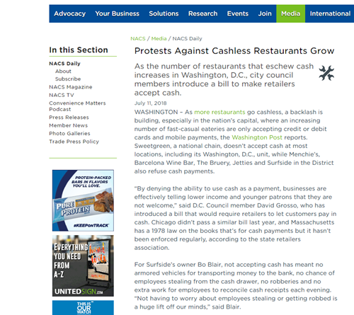 Protests Against Cashless Restaurants