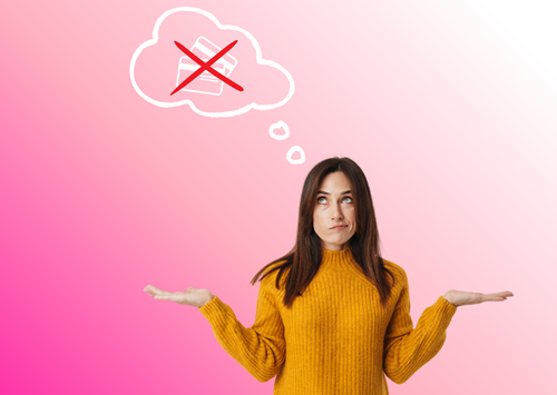 woman with thinking bubble, future of cash
