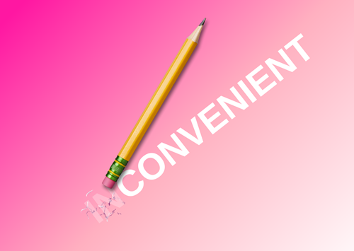 word inconvenient edited to convenient, cash myths
