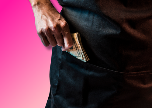 cash in apron pocket, cash myths
